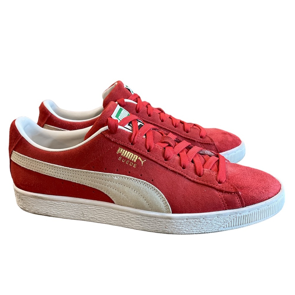 PUMA Men's Suede Classic Sneakers, Red/White Size 11